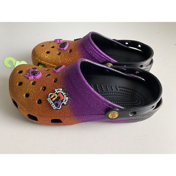 Crocs Disney Hocus Pocus Slip On Classic Clogs Sandals Jibbitz Men’s 8 Women 10 - Picture 5 of 10